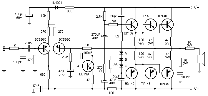 Amplificador audio 260 W 